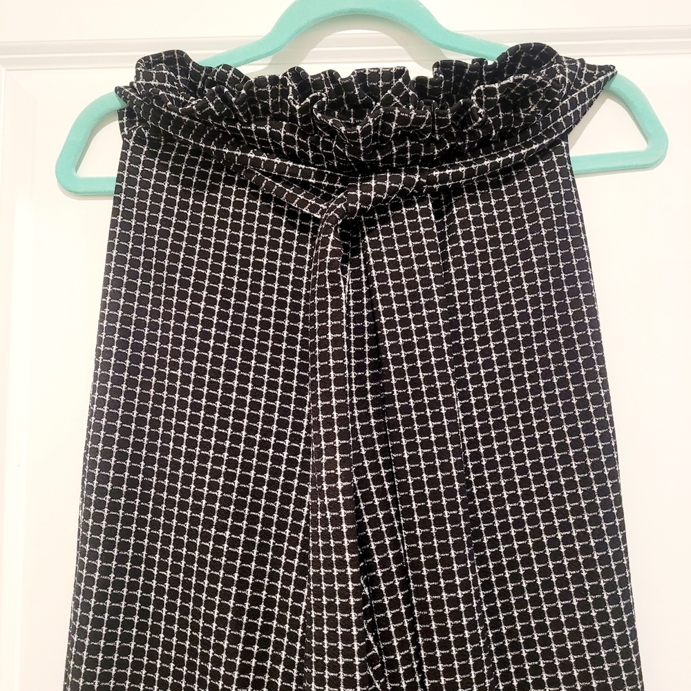 SHEIN Black and White Grid A-Line Skirt
